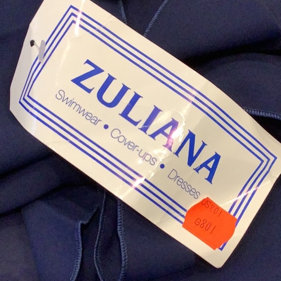 Zuliana Navy Blue Beach Cover Up/Sarong. Made in USA. New With Tags - Picture 5 of 5